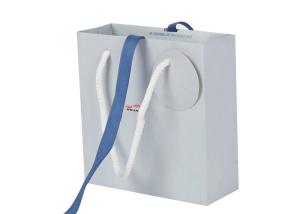 Wholesale Blue Color Custom Printed Paper Bags With Beautiful Ribbon / Rope Handle from china suppliers