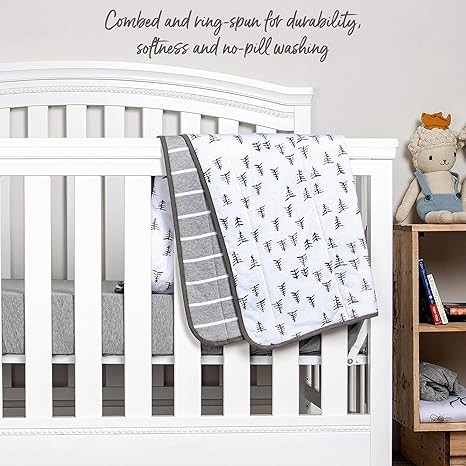 100% Cotton Nursery Throw Blanket Comfortable Multifunctional Blanket With Reversible Design