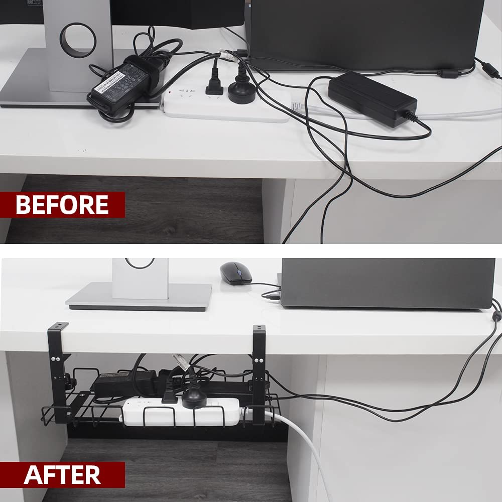 Convenient No Drill Standing Desk Cable Management Tray with Lead Time of 10-30 Days