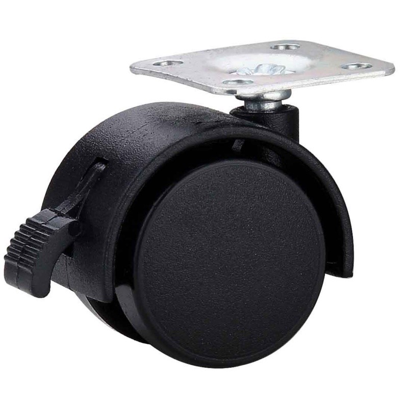 50mm nylon double wheel furniture castors