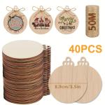 Jute Rope 3.5 Inch DIY Wooden Christmas Ornaments Pre Drilled Wood Slices Crafts