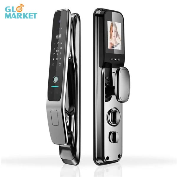 Wifi 4.0 Inch Screen Smart Door Lock Face Recognition Fingerprint Password Key