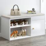 FSC Wooden Shoe Rack Furniture Organizer Cabinet With Door And Soft Cushion