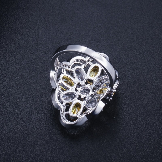 Crystal Rings For Women Circle CZ Ring Fashion Engagement Ring Jewelry Copper Gold-Plated zircon Wedding Ring for Gifts