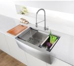 Golden Color Apron Stainless Steel Kitchen Sink Without Faucet R19 Corner