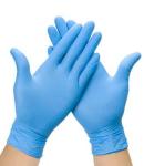 Medium Size Blue Full Fingered Disposable Exam Gloves