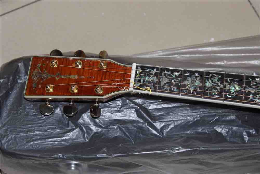AAAA all solid KOA wood guitar customize D shape body fancy acoustic electric guitar
