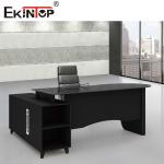 Waterproof Modern Rectangle Glass Desk Black Tempered Glass Office Desk