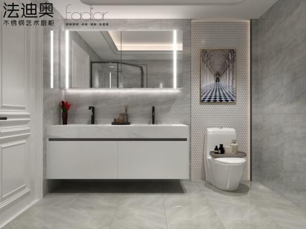 Stylish Modern Minimalist Wall-Mounted Vanity Cabinet Durable Stainless Steel