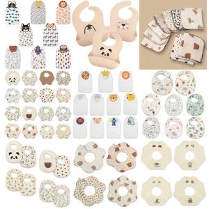 Wholesale Organic Cotton Flower Shape Printed 6 Layers Muslin Cotton Baby Feeding Bibs Baby Cotton Bibs from china suppliers