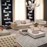 Sumptuous Italian Luxury Sofa Set Tufted Button Synthetic Diamond Leather