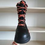 Black Cowhide Leather Work Firefighter Safety Boots Rubber Sole Steel Toe