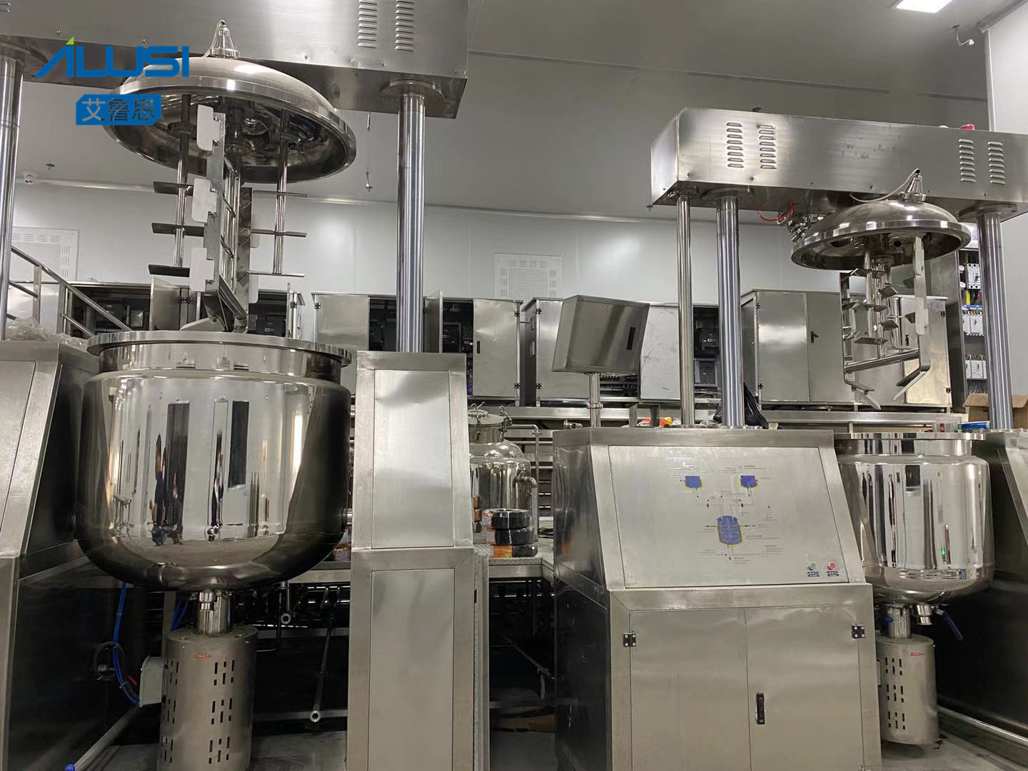 100L Vacuum Emulsifier Mixer , Body Lotion Cosmetic Cream Mixing Machine