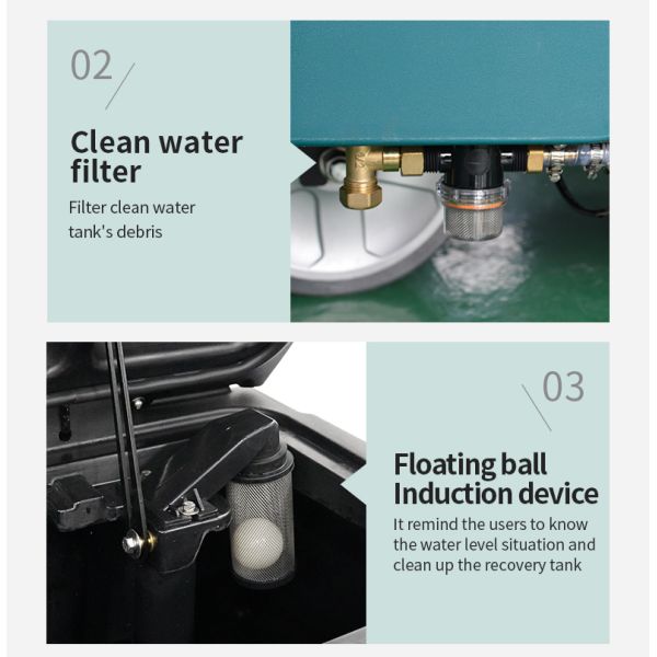 90L Riding Scrubber Machine Electric Tile Cordless Floor Sweeper