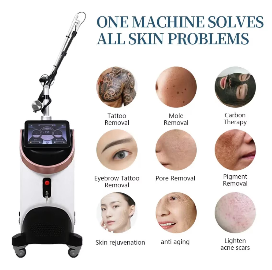 450ps 750pcs Pico Laser Beauty Machine For Tattoo Removal Picosecond Laser