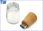 Delicate Glass Bottle Customized 64GB Pen Drive Disk Storage Device