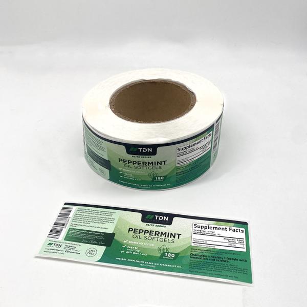 Waterproof Custom Vinyl Label Self Adhesive Healthy Food Sticker CMYK / PMS