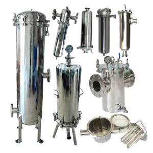Wholesale 304/316L Stainless Steel Magnetic Single Multi Cartridge Filter Housing for wine oil water treatment 10 20 30 40 inch from china suppliers