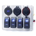 4 Gang USB Charger IP65 Universal Rocker Switch Panel