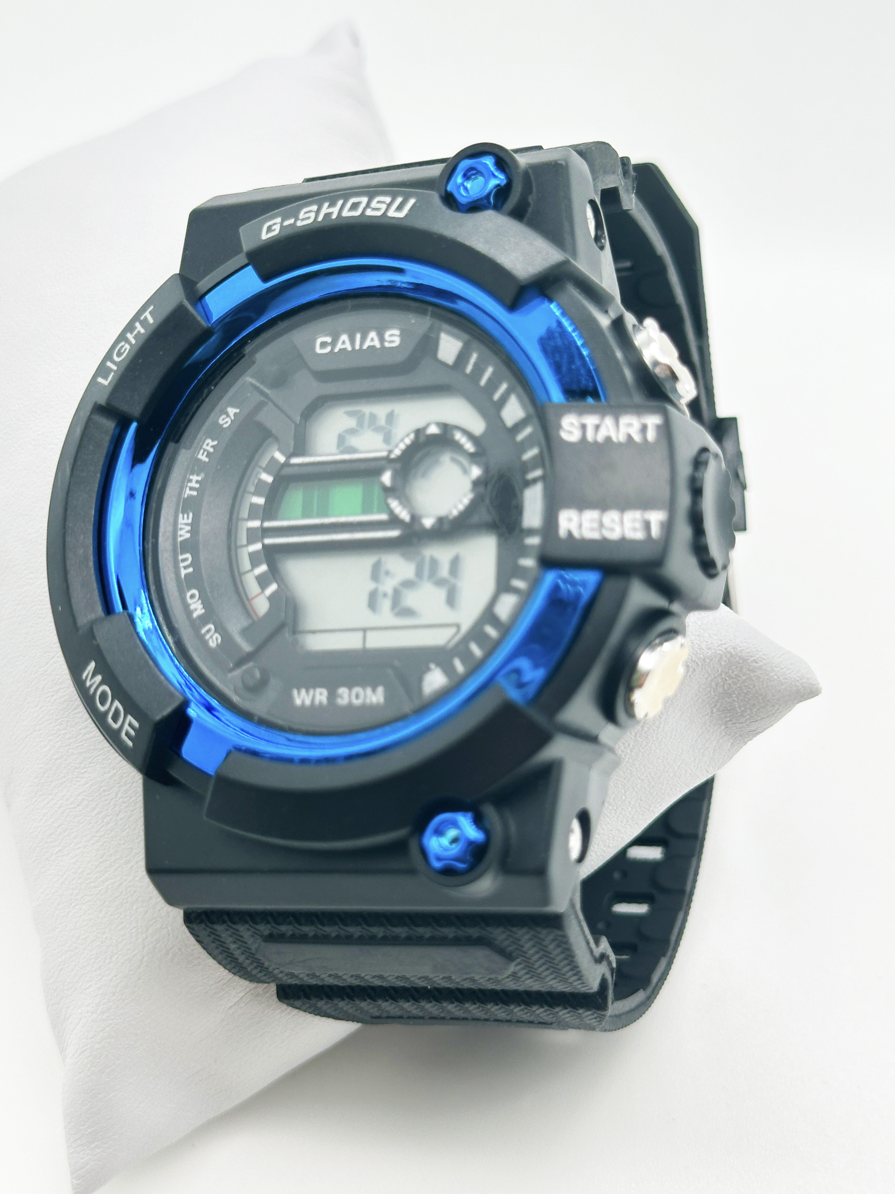 Sporty Black Dial Digital Watch with Silicone Band