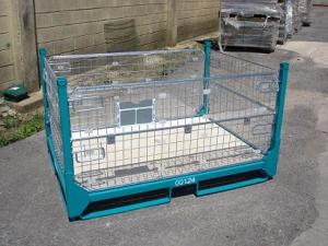 Wholesale Gold Zinc Plated IBC Metal Cage Box Foldable Pallet Container 1000 - 2000kgs Weight Capacity from china suppliers