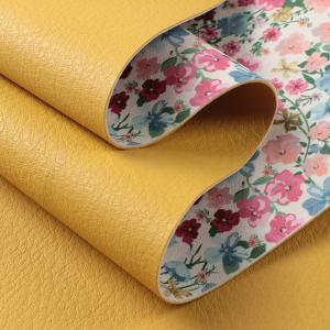 Wholesale Flower Printed Handbag PU Leather 1.5mm Thick Double Sided Faux Leather from china suppliers