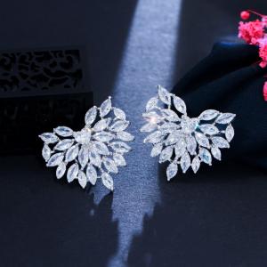 Wholesale Hotsale new multi layer cubic zircon earring full CZ earrings for women women's heart shape Earrings necklace jewelry from china suppliers