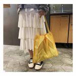 Popular Women Recycled Shopping Bag Rhomboidal Pleated Shape Medium Size