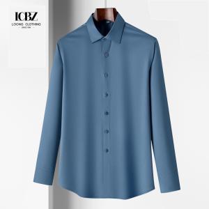 Wholesale Customizable Boutique Dallas Cowboys Soft White Long Silk Dress Shirt for Men Printed from china suppliers