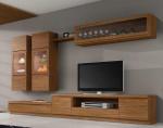 Metal Legs Wood TV Cabinet With Doors / Particle Board Black Solid Wood TV Stand