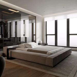 Wholesale Classic Hotel Double Bed Modern Solid Wood King Bed from china suppliers