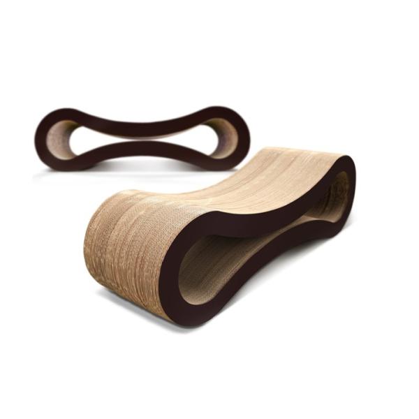 "8" Shape Cat Lounge Scratcher Premium Pressed Cardboard Practice Strong Claws