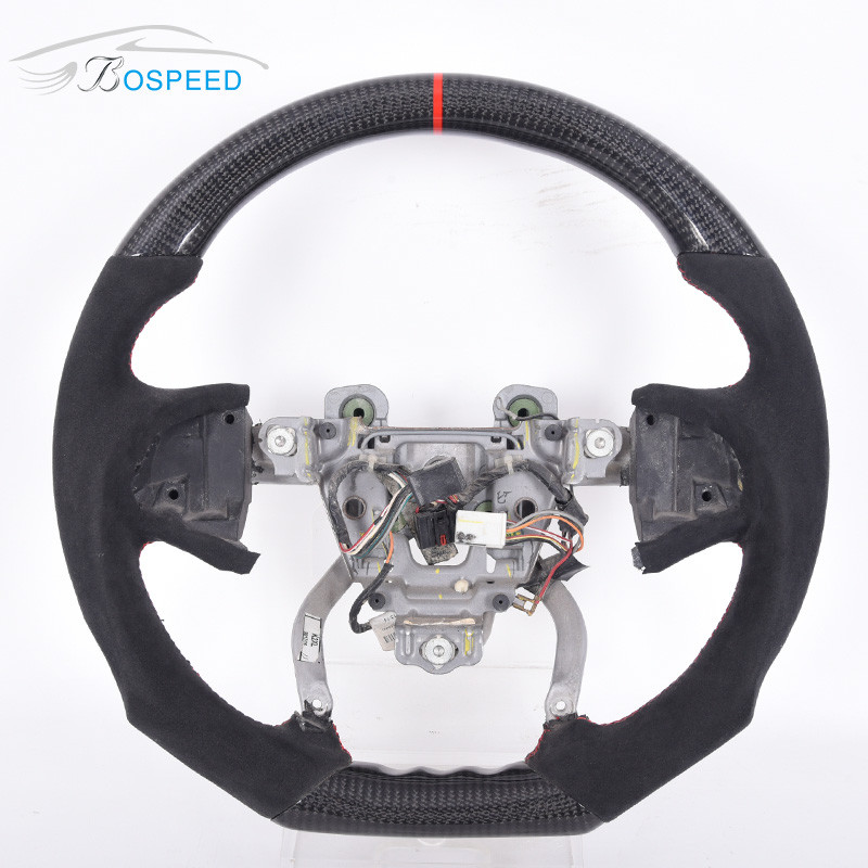 350mm Real Black Cadillac Ct6 Steering Wheel Carbon Fiber Alcantara
