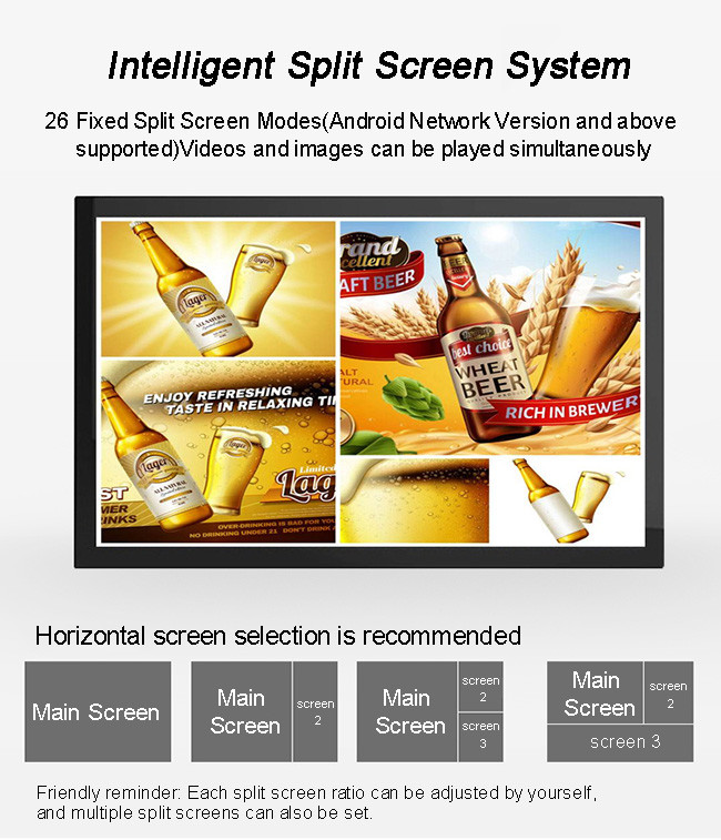 43 49 55 65 Inch LCD HD Poster Lcd Kiosk 4k Indoor Advertising Player HD Touch Screen Kiosk Advertising Screen 8 Array Mic