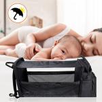 Baby Diaper Tote Bags Backpack Black Insulated Bottle Storage 14X9X16"