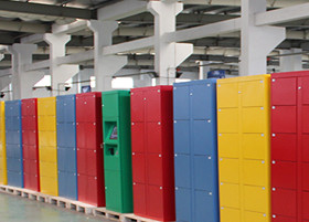 Pin Code Setting Electronic Steel Luggage Storage Airport , Password High Tech Lockers