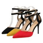 ZM024 New 2020 Summer Ladies High Heel Sandals Double Strap Sexy Cat Heel Women