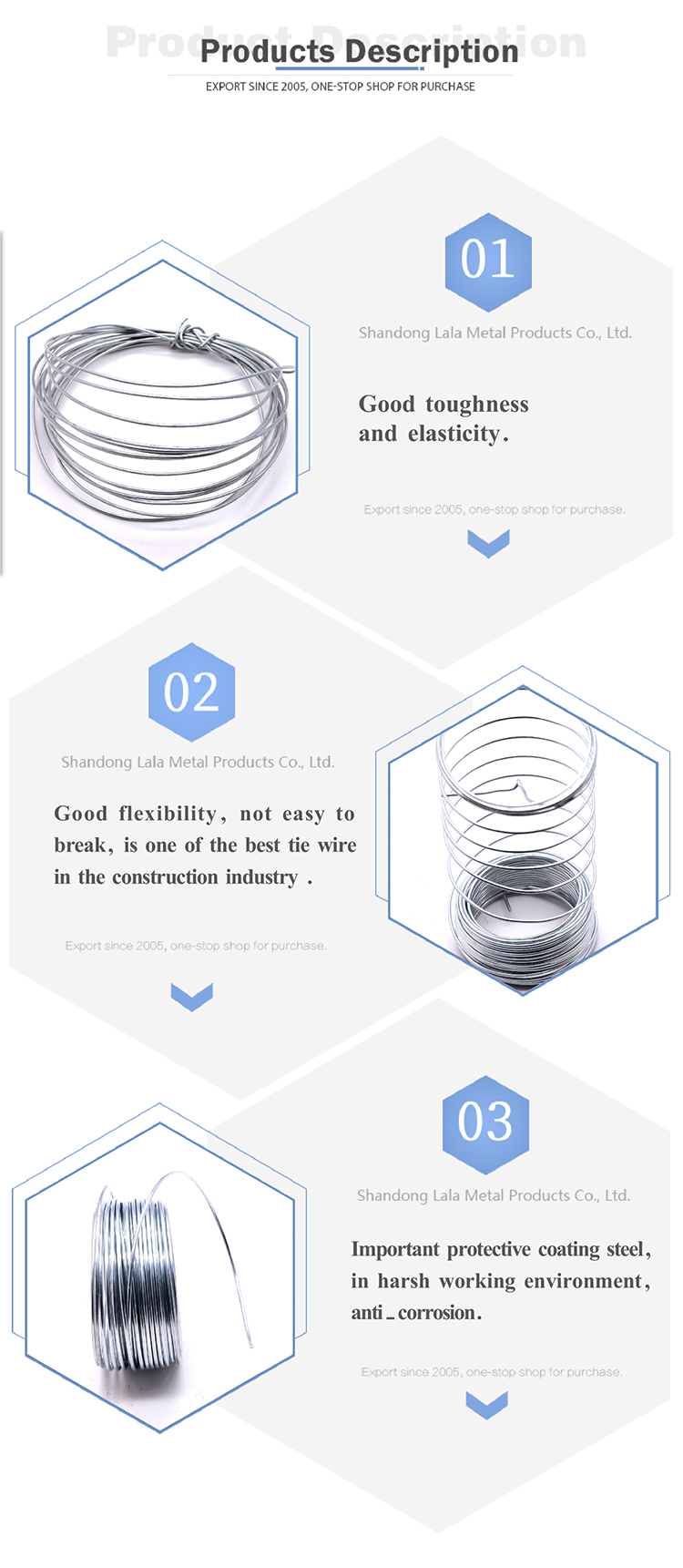 Diameter 6mm 100 Ft Galvanized Wire 21G Annealed Galvanized Wire
