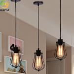 Bulb Base E26 Round Pendant Light Nordic Retro Industrial Style