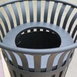 Powder Coating Dia 584* 914H Mm Steel Outdoor Trash Can