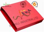 Red Color Cardboard Paper Boxes For Food Packaging Customized Gold Hot Stamping