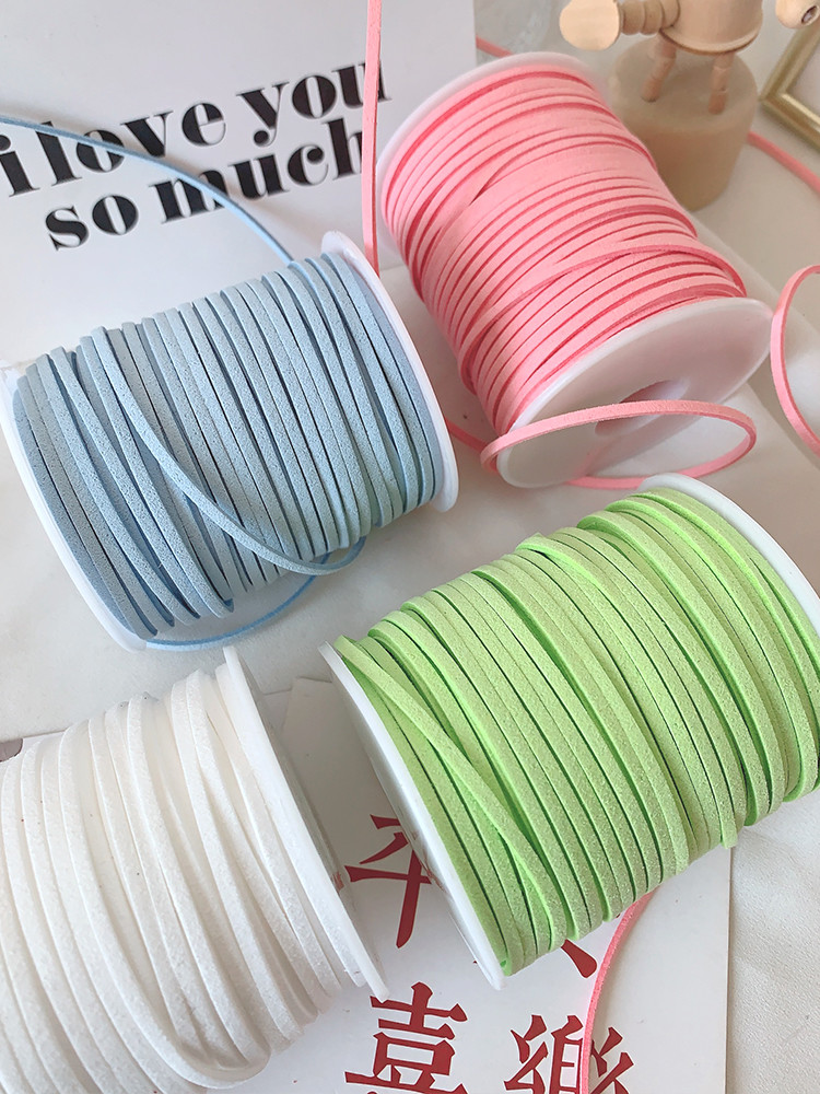 3mm Suede Leather Velvet Ribbon ISO9001 Blue Velvet Ribbon Wired