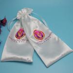 Multi Color Satin Drawstring Bag Durable For Hair Extension Packaging