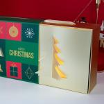Personalized Logo Printed Christmas Gift Paper Box Square With Nature Closure