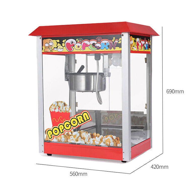 Popcorn Machine with 8 Oz Kettle Vintage Movie Theater Commercial Popcorn Machine with Interior Light - Red