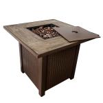 Outdoor Propane 50,000 BTU Square Gas Fire Pit For Patio Garden Backyard