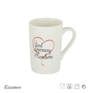 Wholesale 400ml Bone China Mugs , White Ceramic Coffee Mugs With Creative Logo Decal from china suppliers
