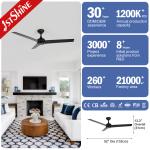 Bedroom 52 Inch Decorative Outdoor Ceiling Fan With 5 Speed Remote Control