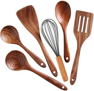 Wholesale Kitchen Teak Wood Cooking Utensils Set Non Stick from china suppliers