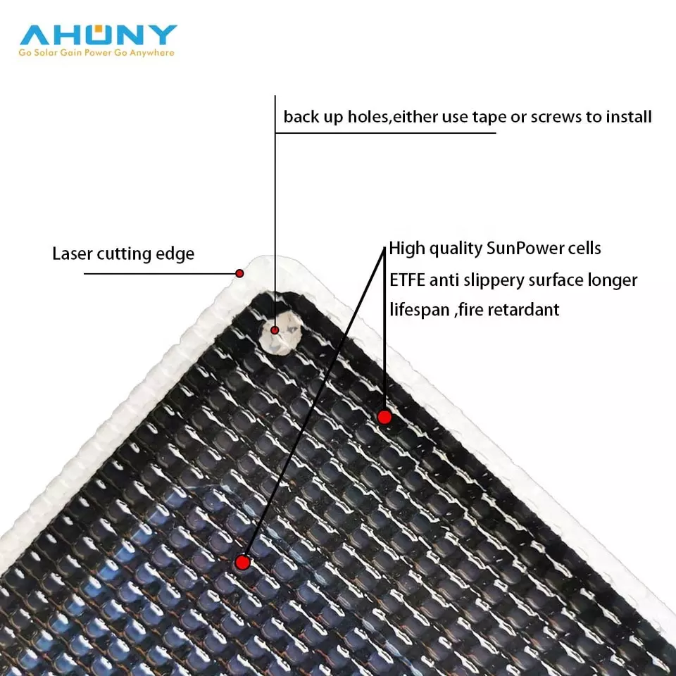 Anti Slippery Walkable Solar Panel Semi Rigid 150w Monocrystalline Solar Panel